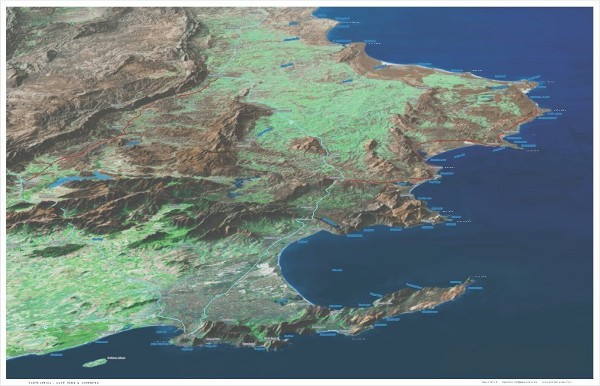Cape Town and Overberg Perspective Map