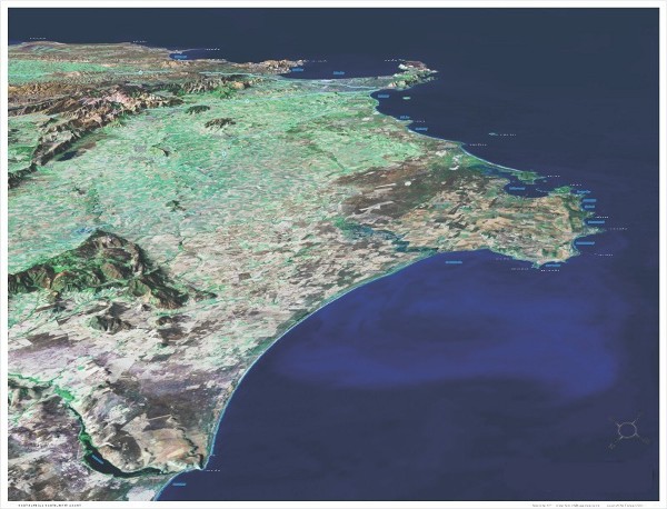 South-West Coast Perspective Map
