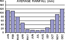 Average Rainfall (mm) per month